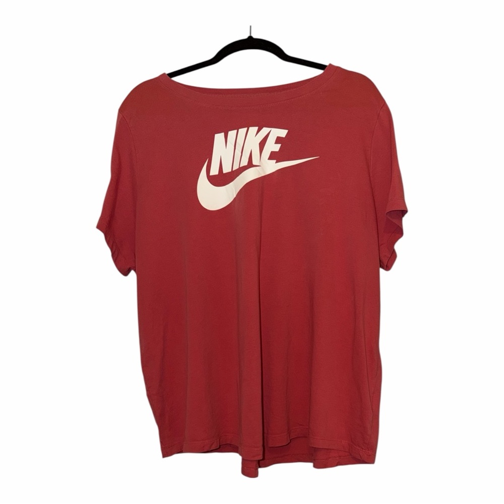 Nike The Nike Tee in Coral Pink with White Logo - Picture 4 of 7